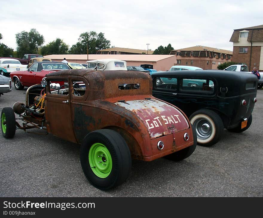 American Retro Hotrods at a car show. American Retro Hotrods at a car show