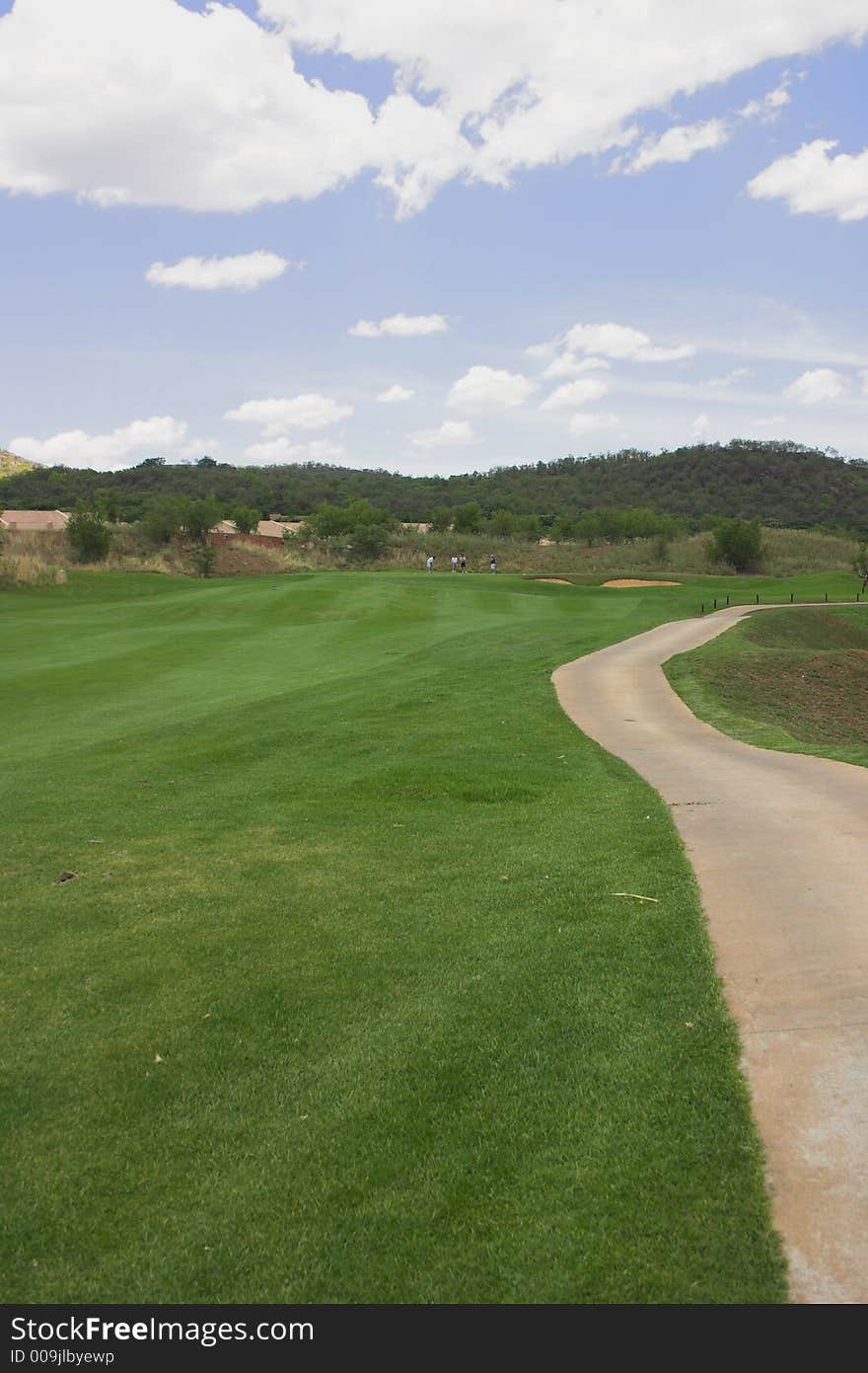 Golf resort with a look up the first hole. Golf resort with a look up the first hole