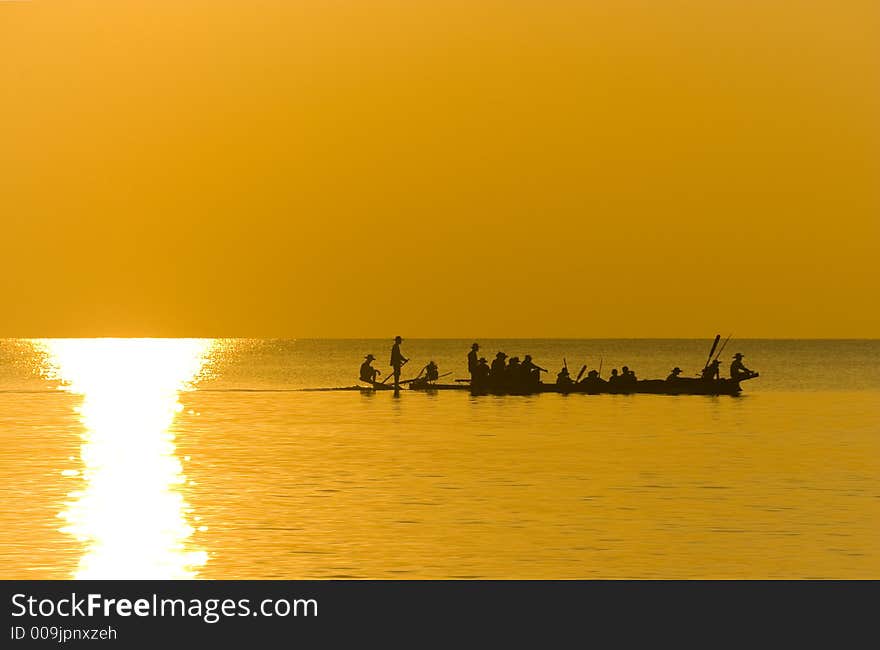 Orange evening on Ngwe Saung beach (Myanmar). Orange evening on Ngwe Saung beach (Myanmar)