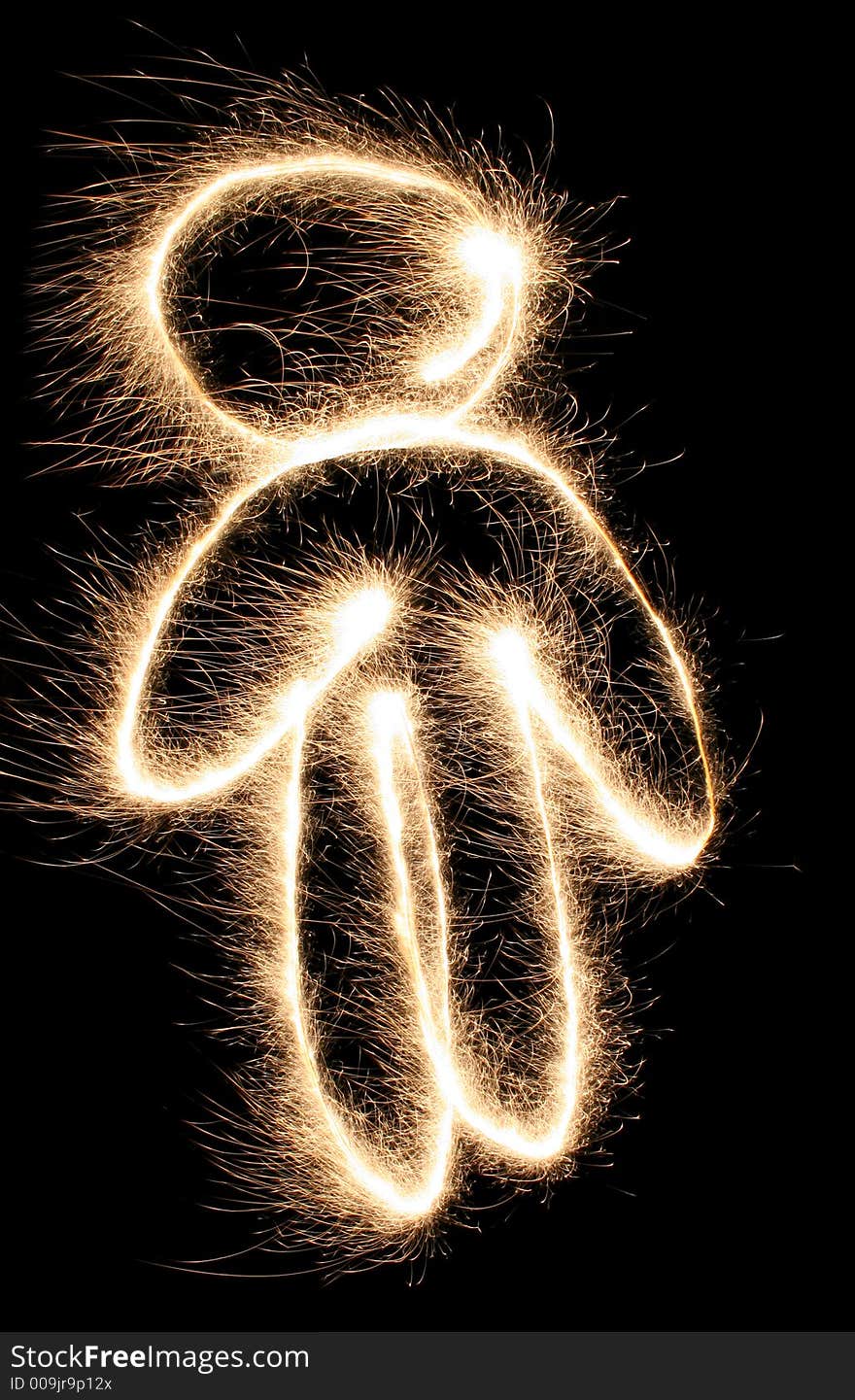 Sparkler boy bengal light on dark