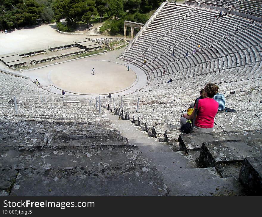 Well preserved ancient greec amphitheatre. Well preserved ancient greec amphitheatre