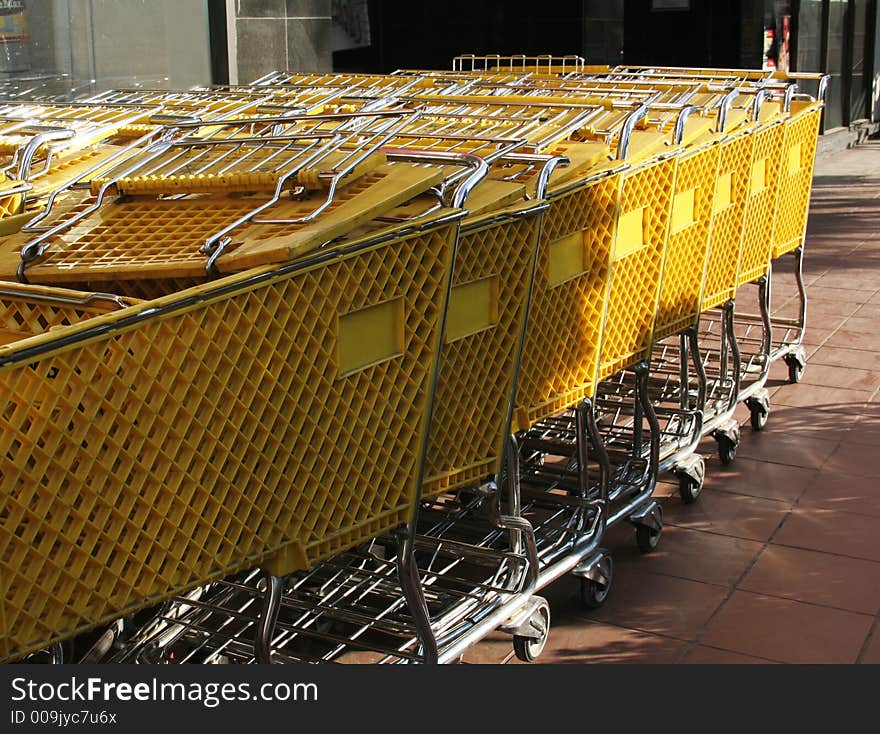 Yellow shopping carts