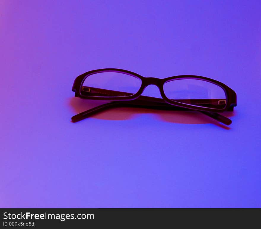 A red frame under a black light. A red frame under a black light