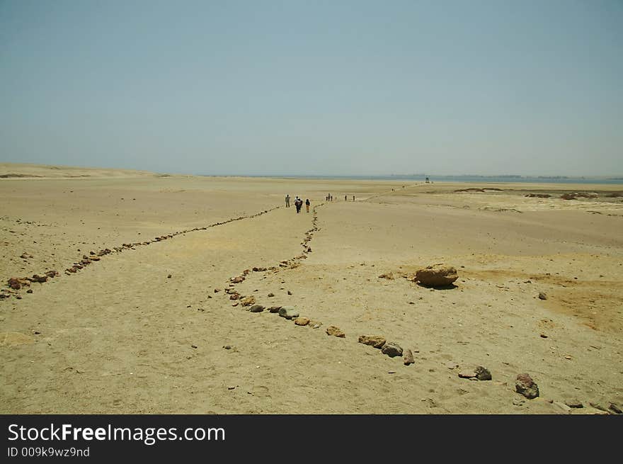 Tourists in the Paracas national park. Tourists in the Paracas national park