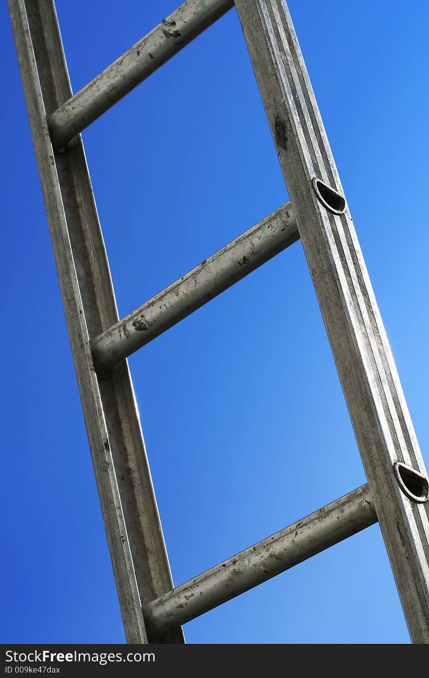 A ladder with blue sky background. A ladder with blue sky background