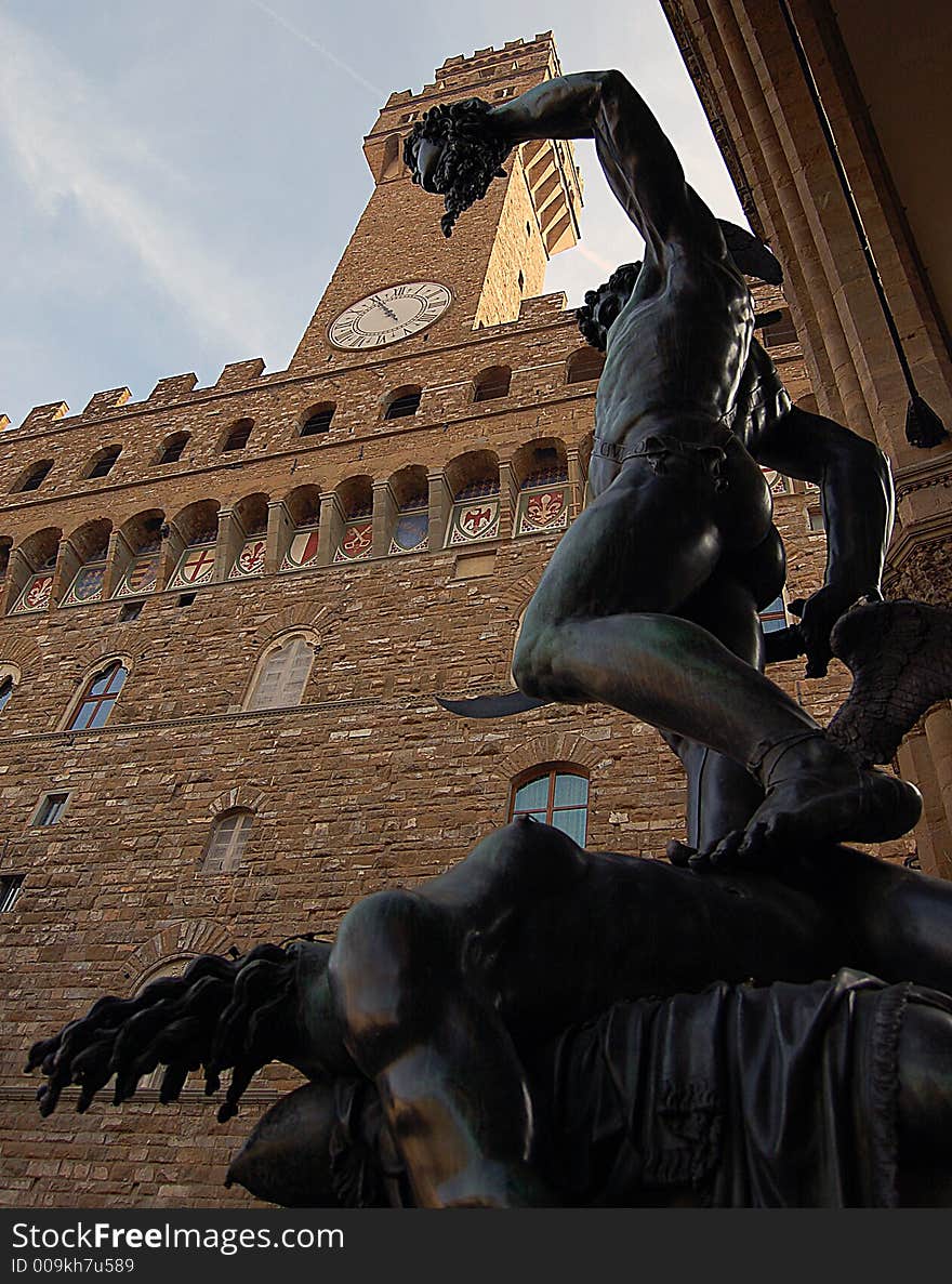 Statue of Perseus at the Piazza Grande in Florence, Italy