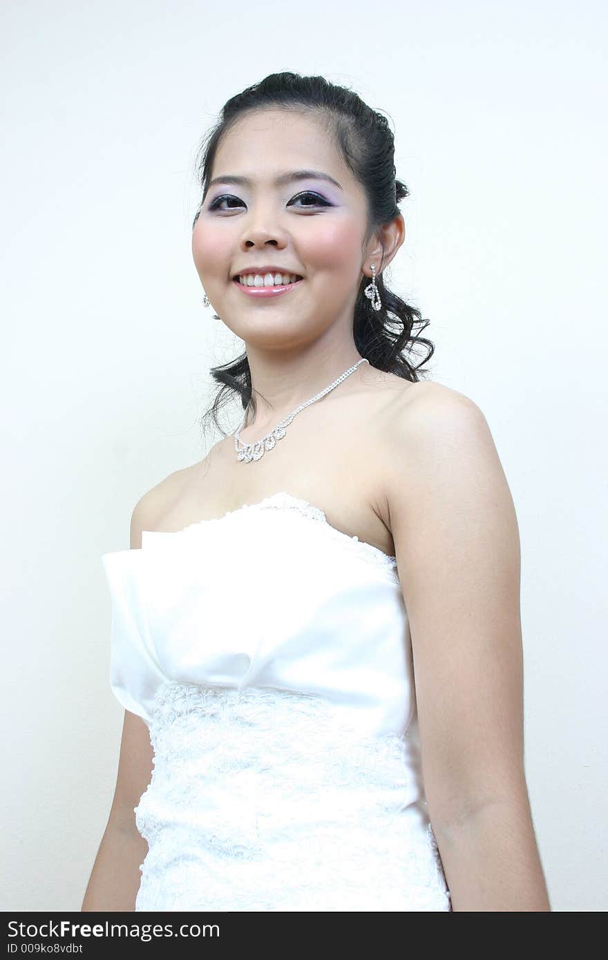 Portrait of young asian bride. Portrait of young asian bride.