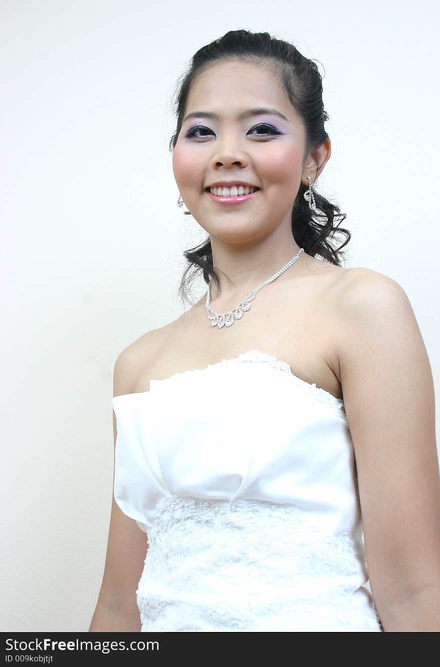 Portrait of young asian bride. Portrait of young asian bride.