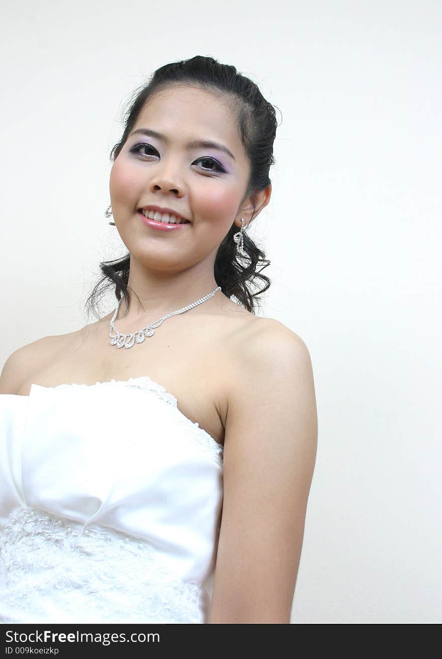 Portrait of young asian bride. Portrait of young asian bride.