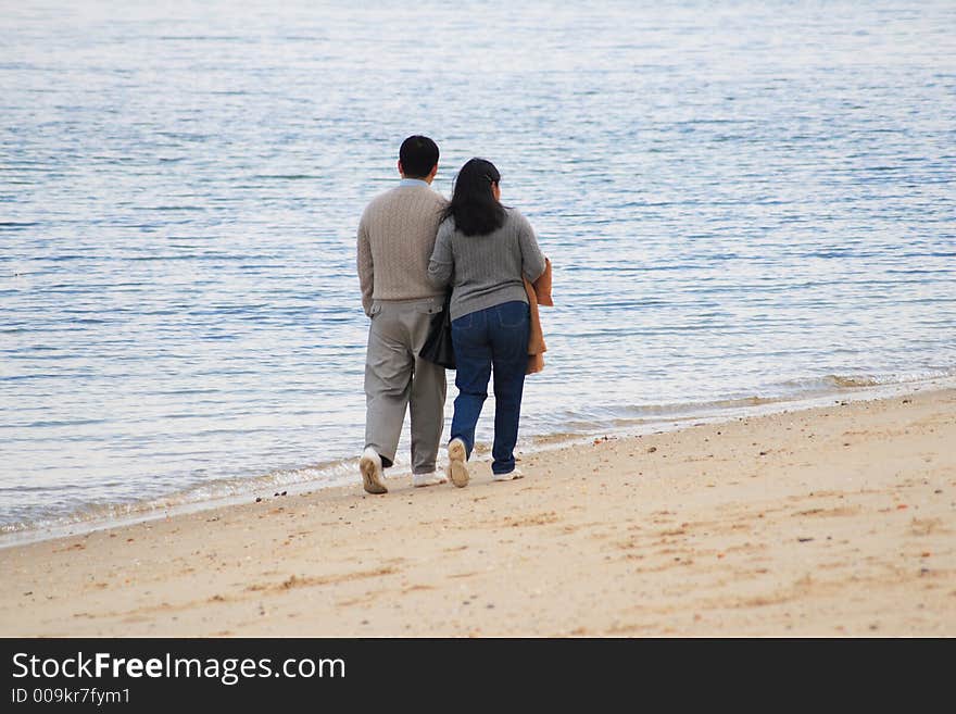 Romantic walk on the beach. Romantic walk on the beach