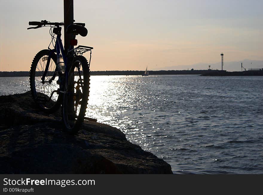 Bicycle along the shore