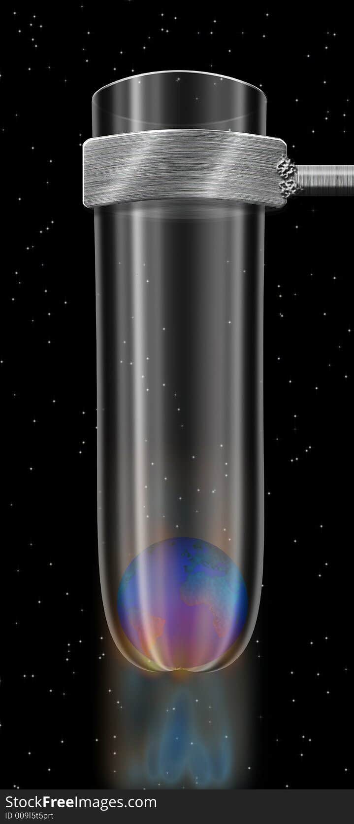 The earth inside a warming test tube. The earth inside a warming test tube
