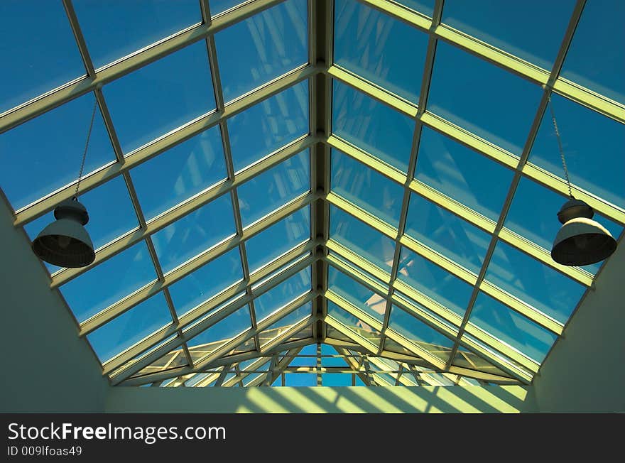 Blue Ceiling In The Office