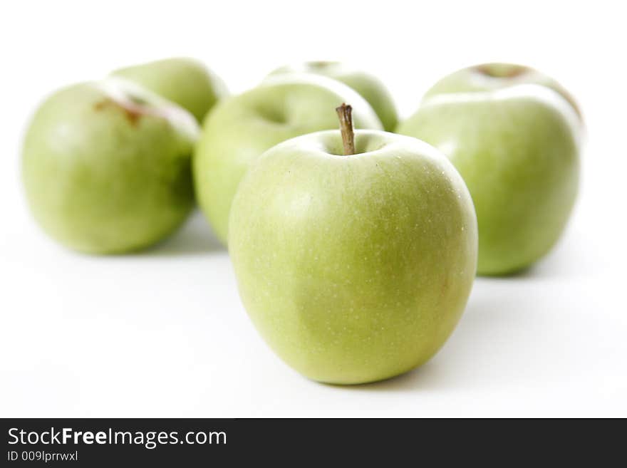 Stack of apples isolated on white background