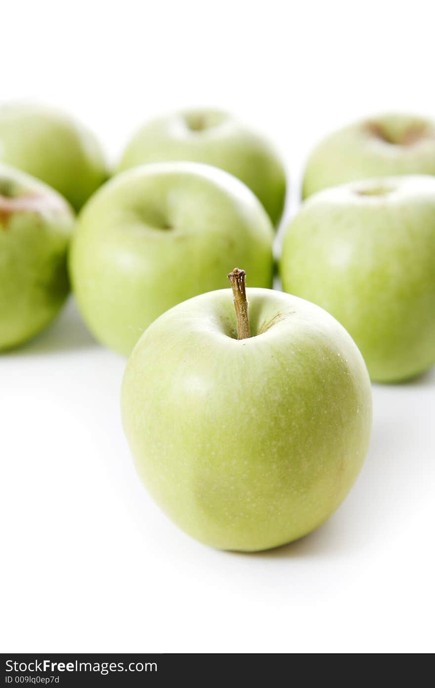 Stack of apples isolated on white background