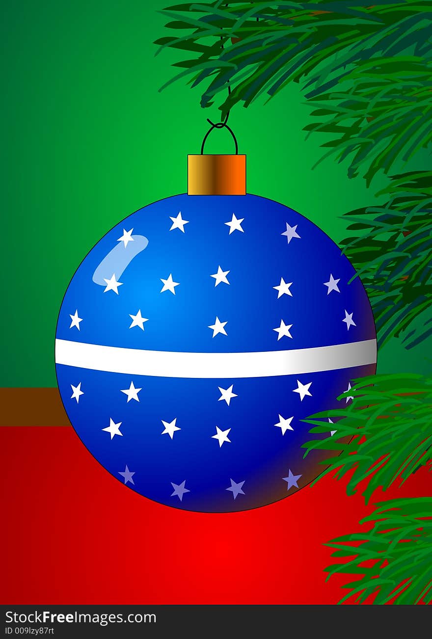 Christmas ornament with stars on tree. Christmas ornament with stars on tree