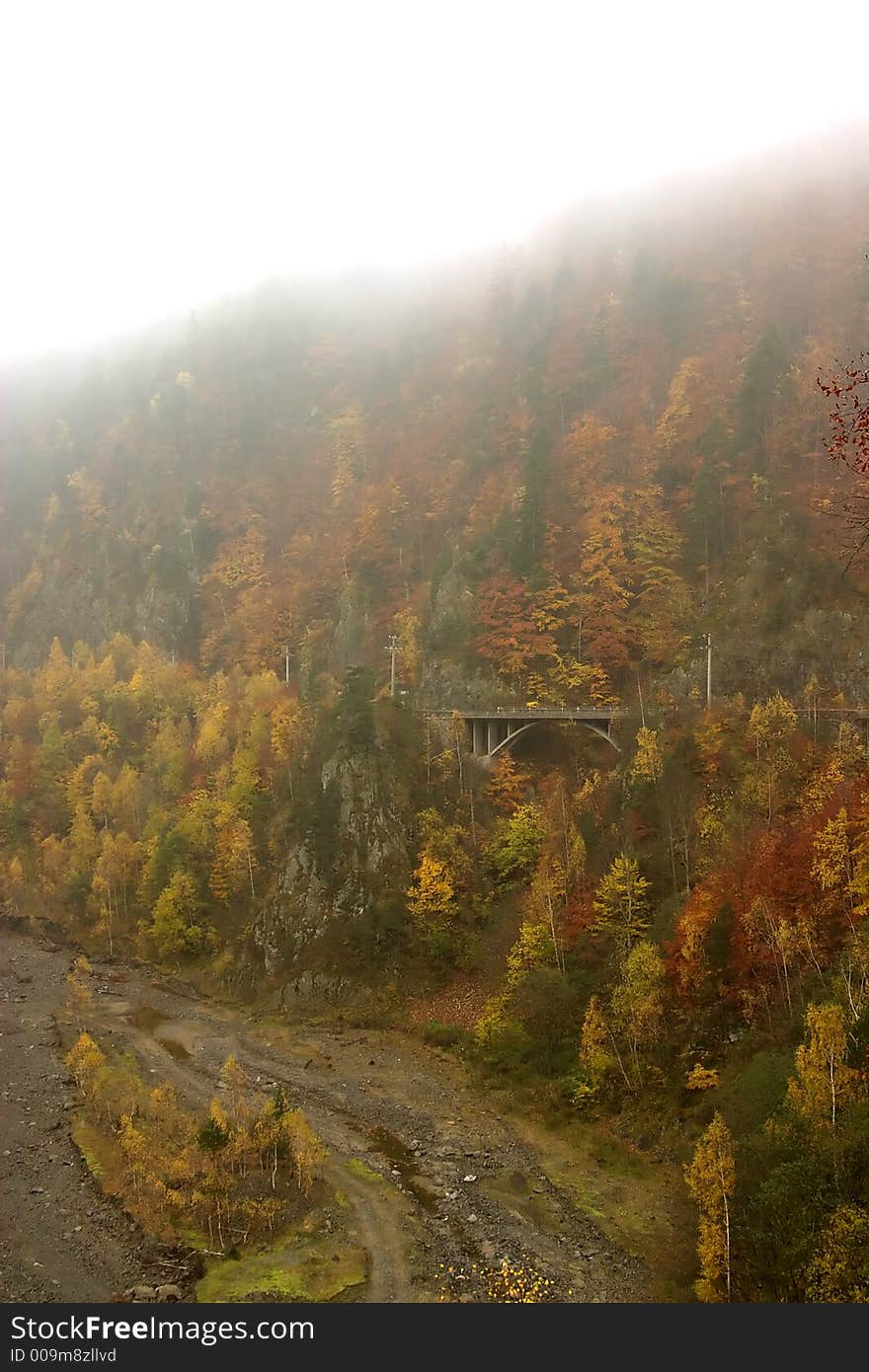 Autumn mist portrait in Transfararasan climbing at 2034 m high in Faragars Mountains