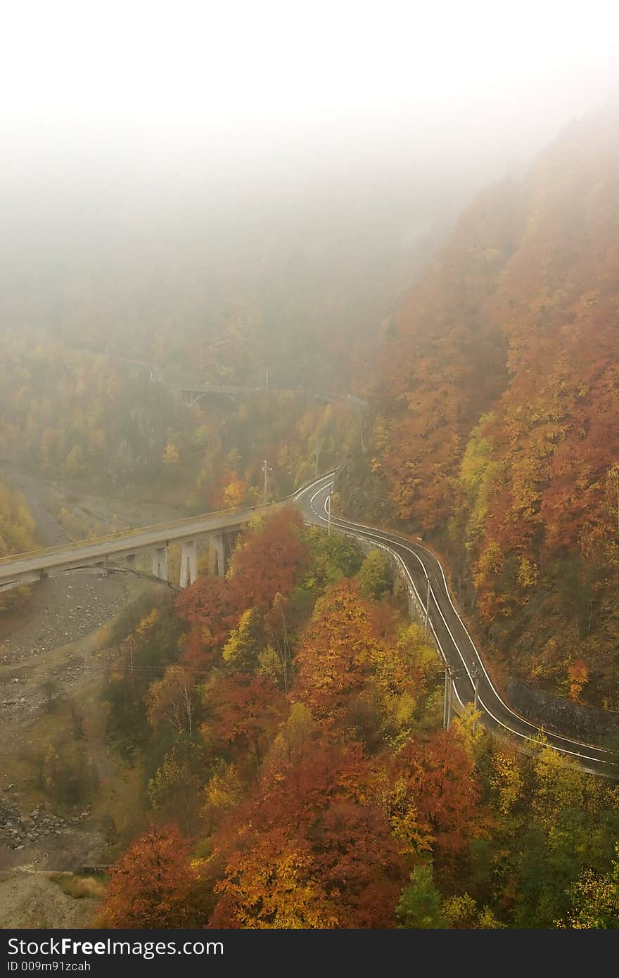 Autumn roads in Transfararasan climbing at 2034 m high in Faragars Mountains. Autumn roads in Transfararasan climbing at 2034 m high in Faragars Mountains