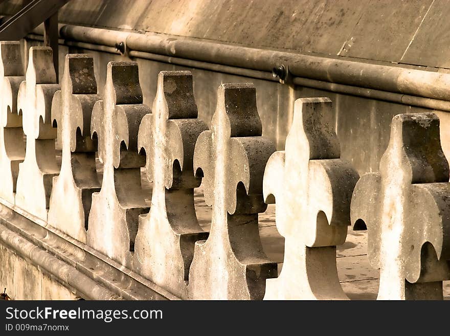 Decorative crosses in Curtea de Arges Monastery park - Romania. An imppresive relgious monument finished in 7 january 1517 by Neagoe Basarab