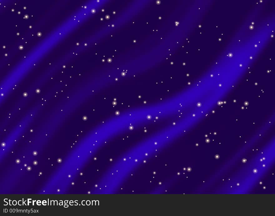 Glowing snow on blue curtain background illustration. Glowing snow on blue curtain background illustration