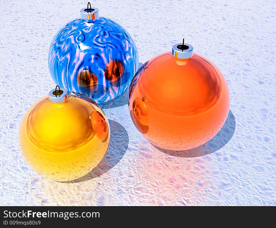 Three xmas balls - 3d scene. More in my portfolio. Three xmas balls - 3d scene. More in my portfolio.