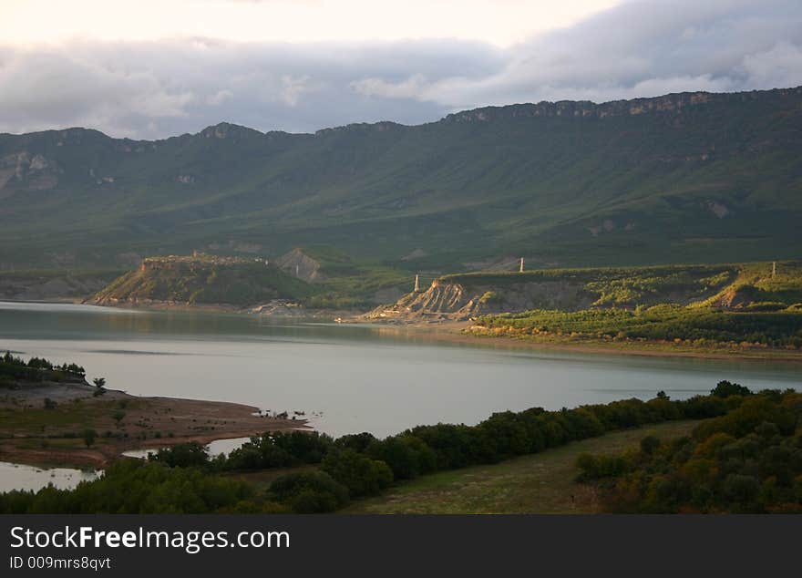 Embalse de Yesa in Aragon, Spain, the planned enlargement of the reservoir is a big political and environmental issue in the region. Embalse de Yesa in Aragon, Spain, the planned enlargement of the reservoir is a big political and environmental issue in the region