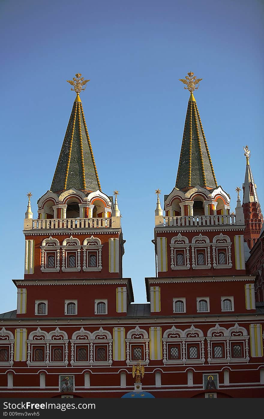 The fragment of kremlin complex in moscow, russia. The fragment of kremlin complex in moscow, russia