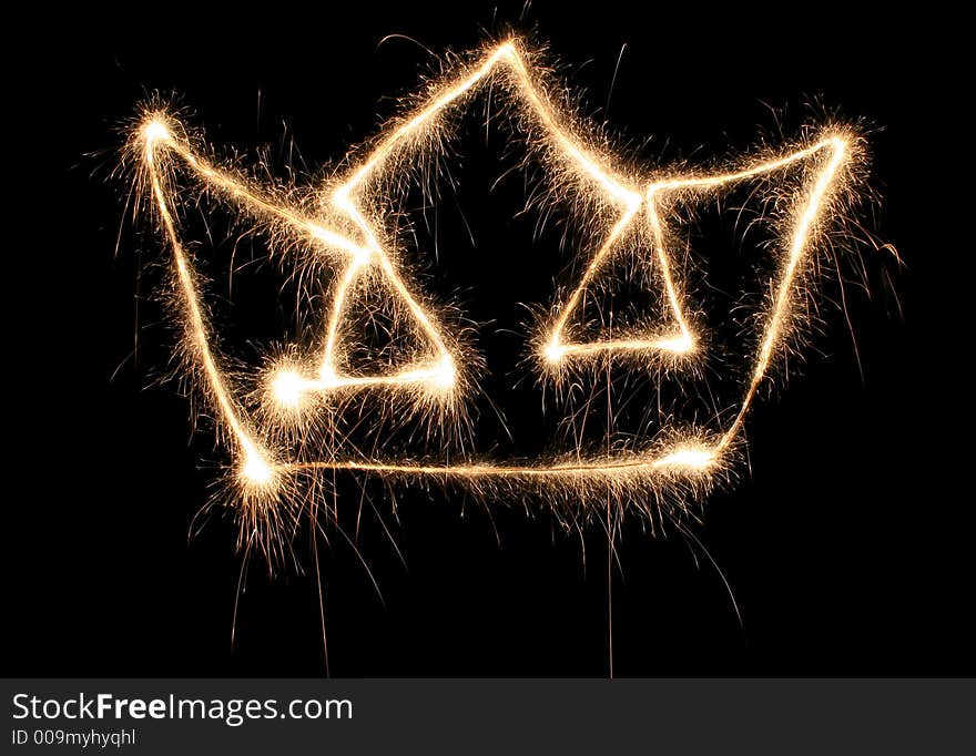 Crown sparkler on dark background