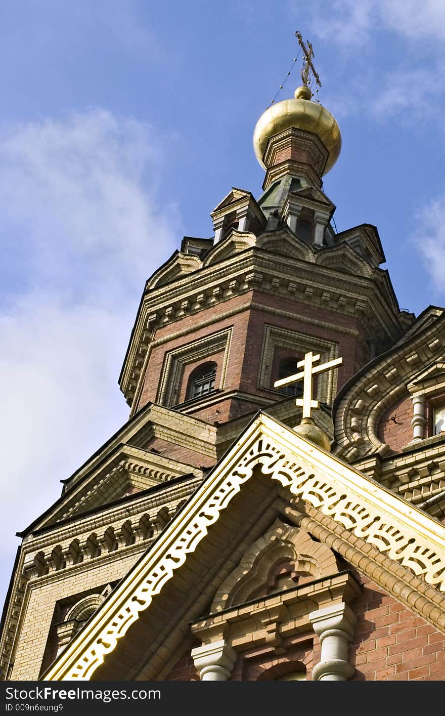 Orthodox cathedral in Petrodvorets (Saint-Petersburg)