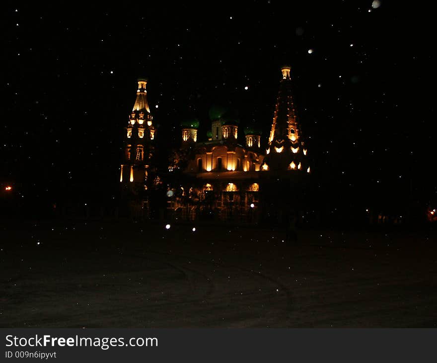 Ilya Proroka s church at night