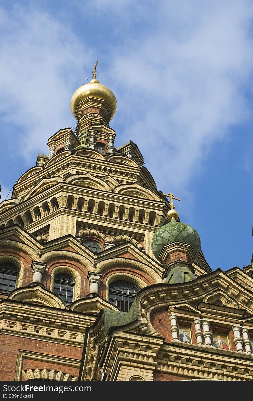 Orthodox cathedral in Petrodvorets (Saint-Petersburg).