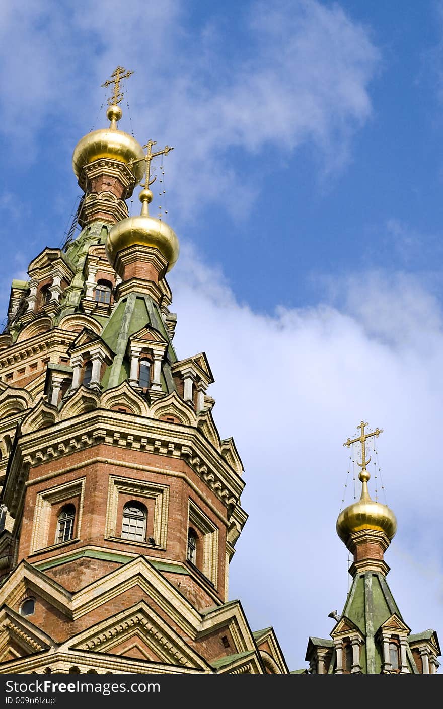 Orthodox cathedral in Petrodvorets (Saint-Petersburg)