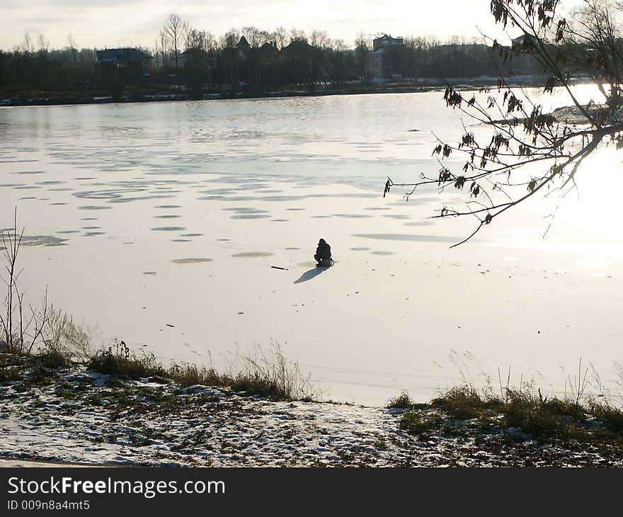 Winter Fisherman