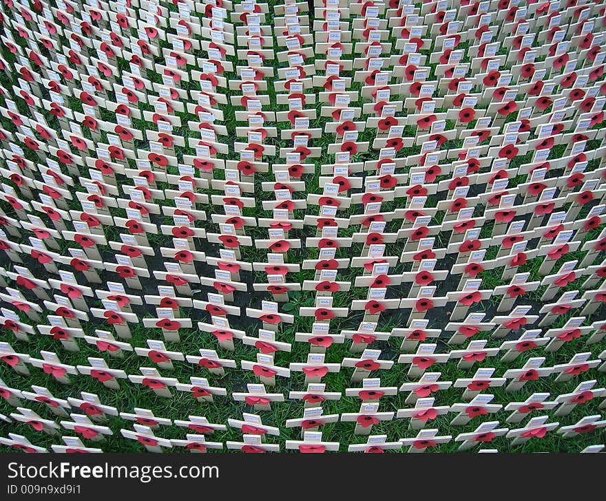 Memorials outside London's Westminster Abbey for Remembrance Day. Memorials outside London's Westminster Abbey for Remembrance Day