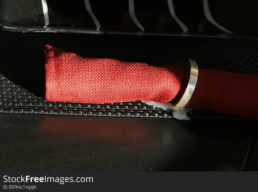 Red dinner napkin and ring. Red dinner napkin and ring