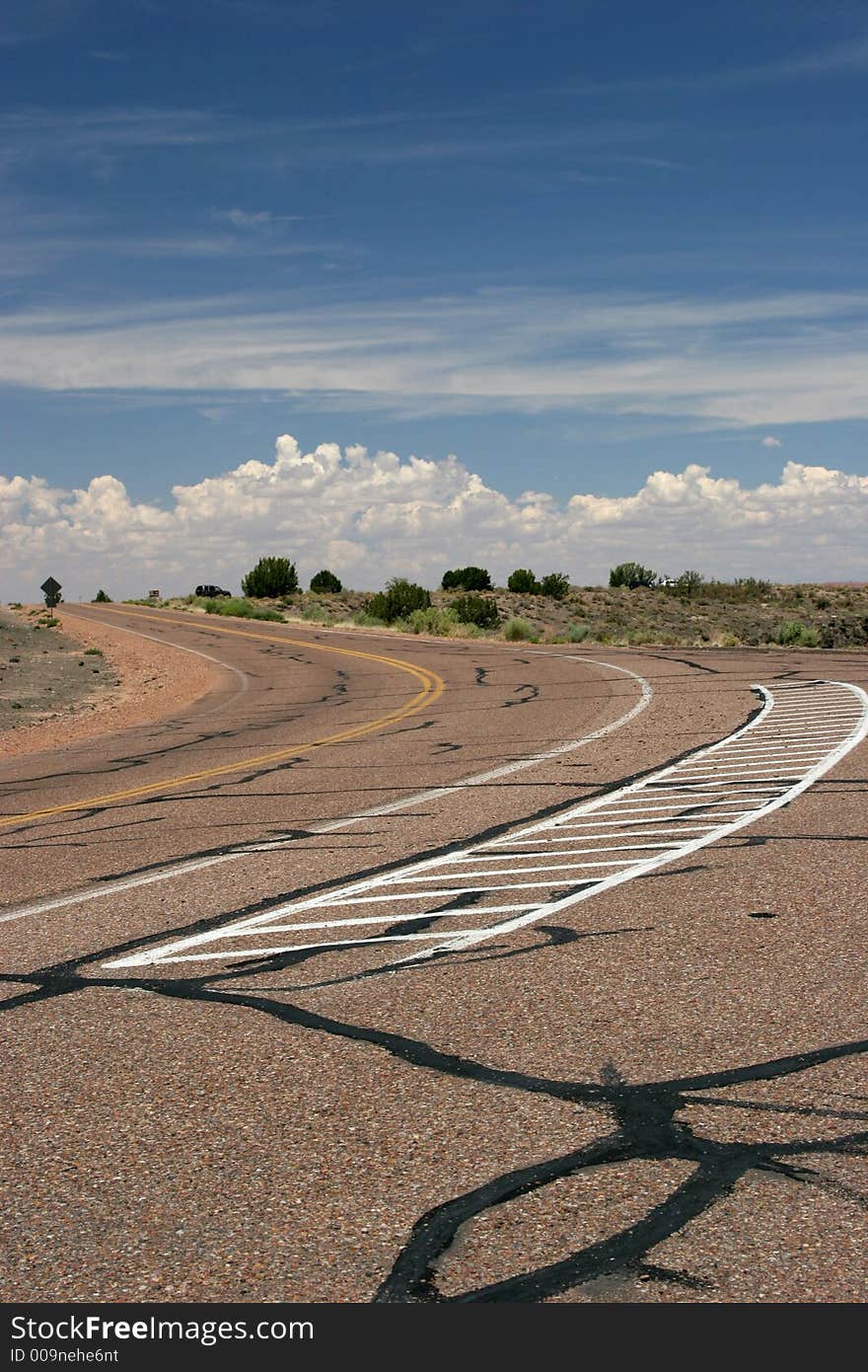 Curvy road reaching to horizon