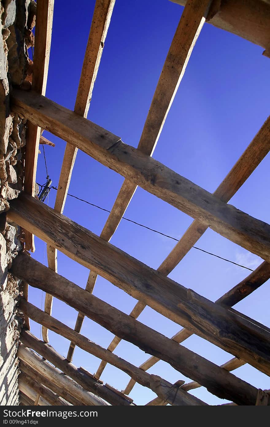 Open roof under blue sky