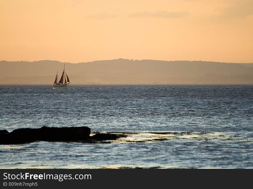 Sailing Ship at Dusk