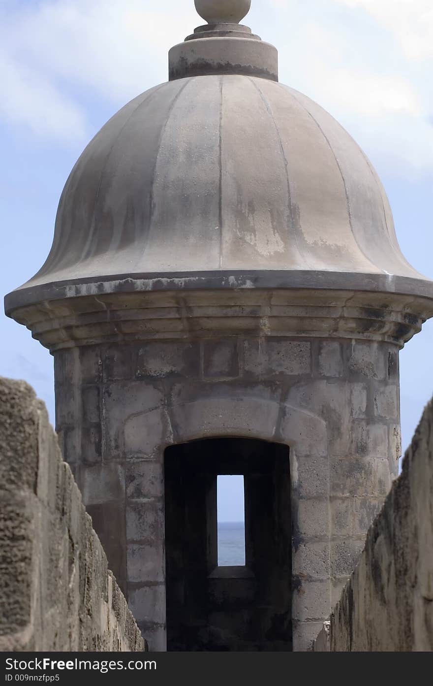 View through castle turret with domed roof. View through castle turret with domed roof