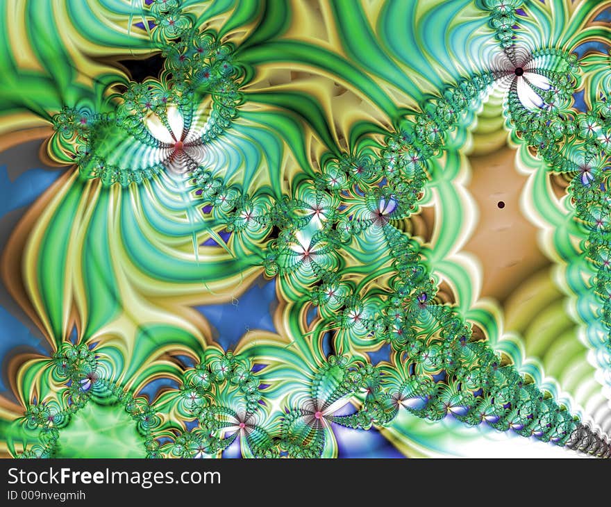 Green wavy fractal with interesting texture