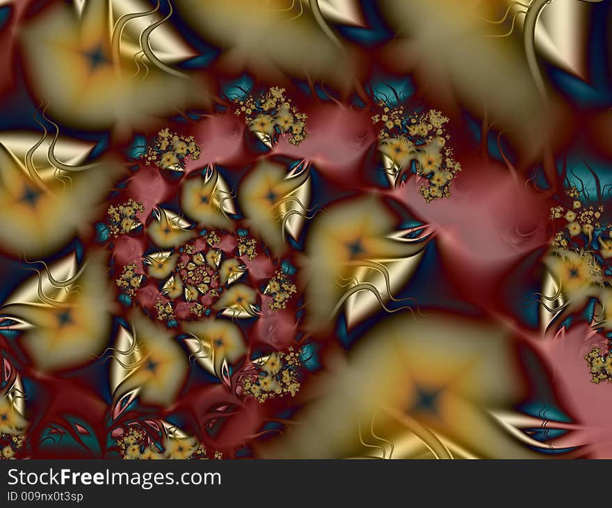 Red and yellow spiral fractal