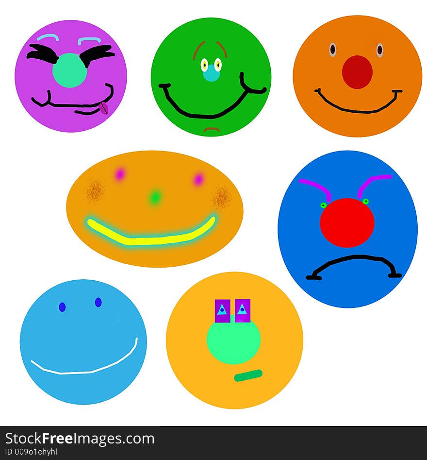 Smiles collection containing 8 smiling faces