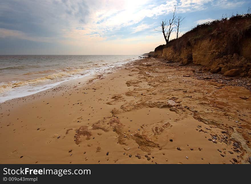 A Deserted Benacre beach in Suffolk