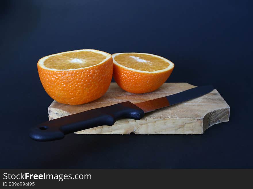 Sliced Orange on table