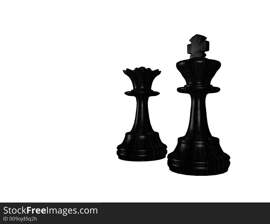 Black chessmen - a queen and king (a material - an ebony)