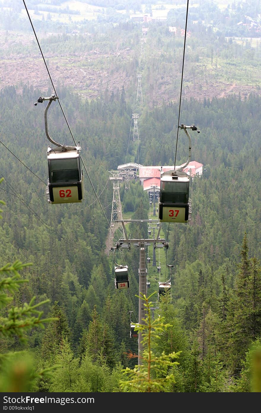 Chair-lift in the High-Tatra (Slovakia). Chair-lift in the High-Tatra (Slovakia).