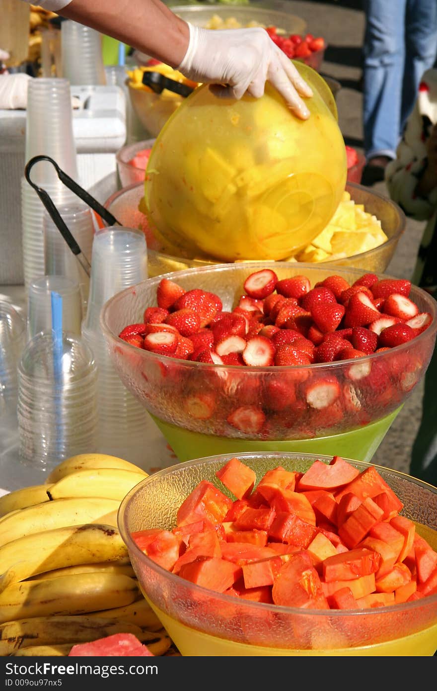 Fruit Salad Table at the Market