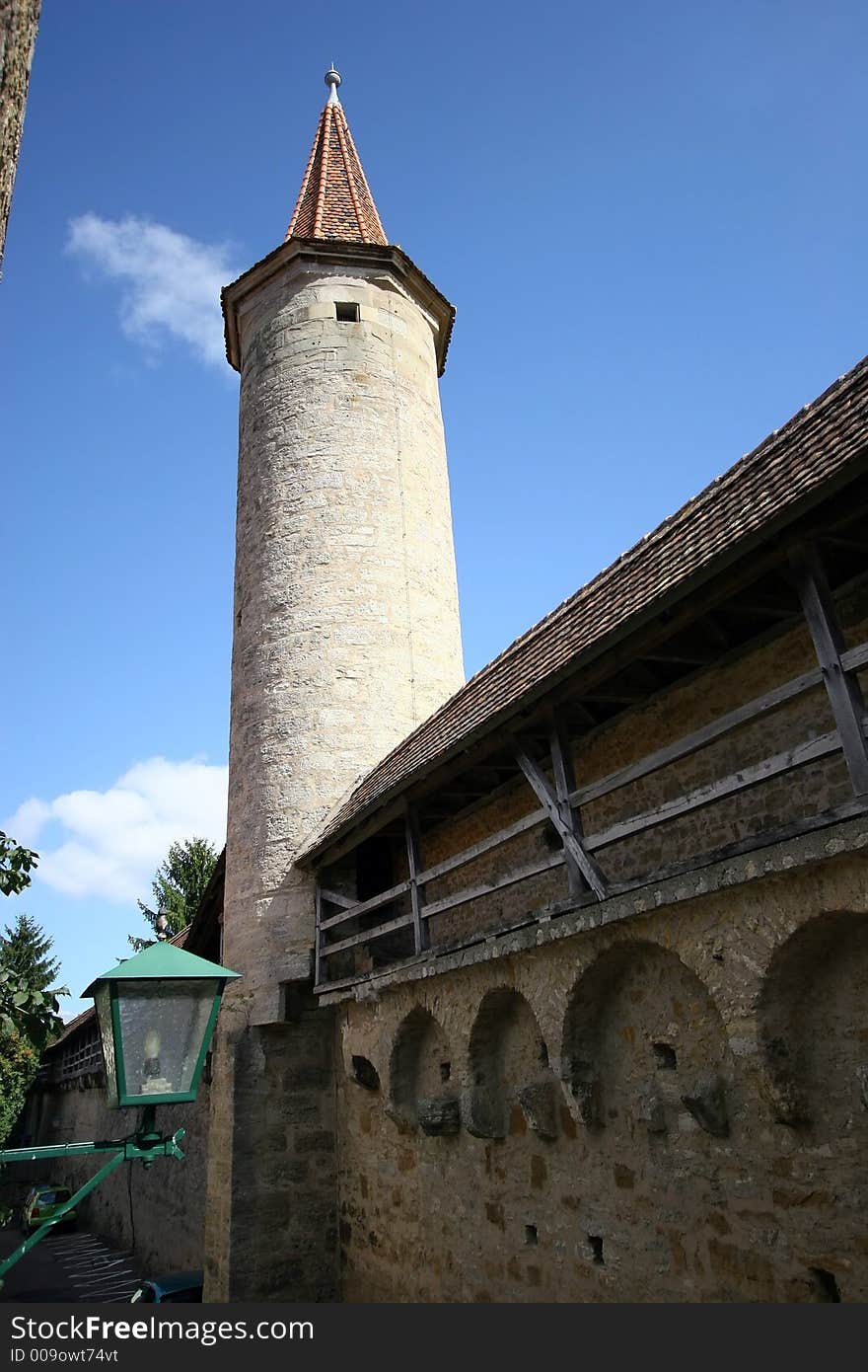 Wall and Tower in the medieval city of Rothenburg, Germany. Wall and Tower in the medieval city of Rothenburg, Germany