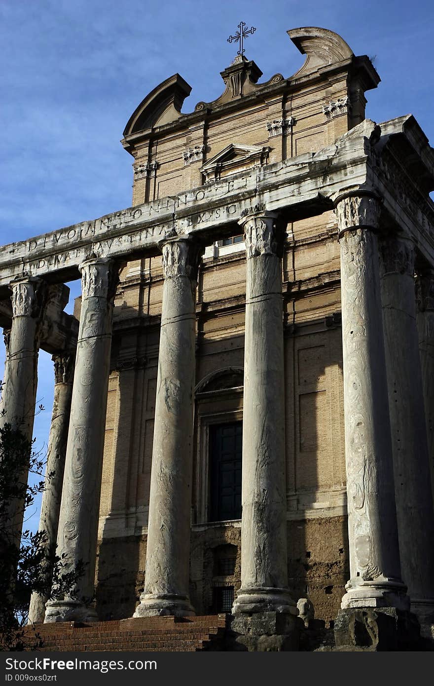 Temple ruins in Rome.  It's an ancient church in the Forum.