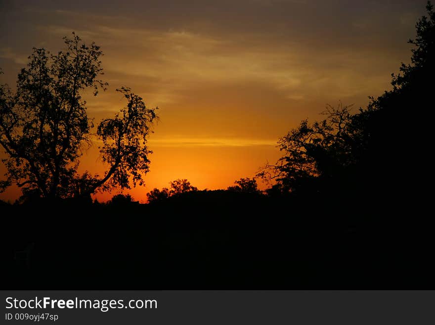 Sunrise in the French countryside. Sunrise in the French countryside.